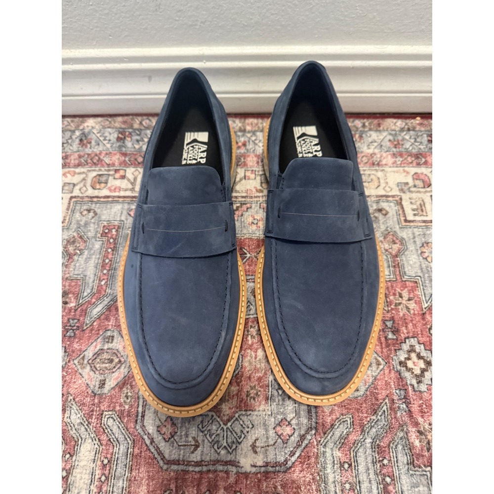 ECCO‎ ST.1 Hybrid Penny Loafer Mens 9-9.5 Blue Nubuck Leather 836904-02303 NEW